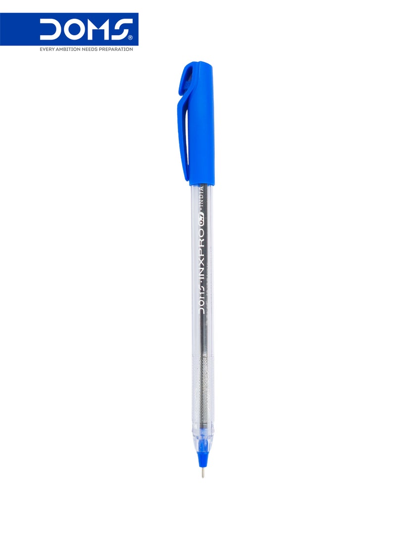 DOMS INXPRO Ball Point Pen 0.7 mm Needle Tip Blue Ink Box Pack of 50 - Image 2